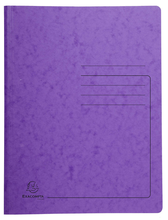 Exacompta Metal Spring File 240228E Purple Mottled Pressboard Pack of 25