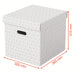 Esselte Home Storage Box 628288 Cube Large 100% Recycled Cardboard White 320 x 365 x 315 mm Pack of 3