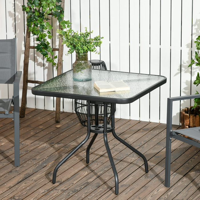 OutSunny Table 84B-661 Steel,Tempered Glass 760 x 760 x 720 mm