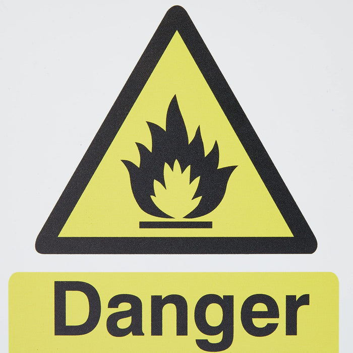 Warning Sign Highly Flammable Self Adhesive Plastic 20 x 15 cm