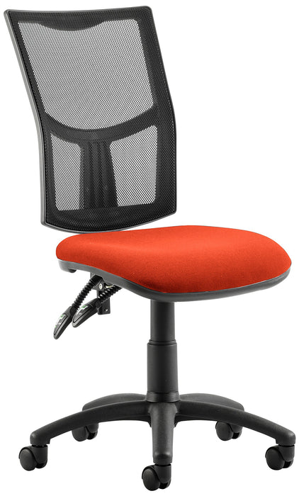 Dynamic Permanent Contact Backrest Task Operator Chair Without Arms Eclipse II Black Back, Orange Seat Without Headrest High Back