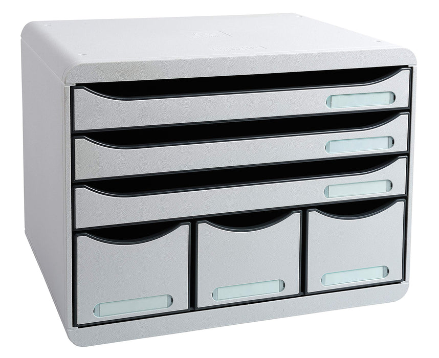 Exacompta Drawer Unit with 6 Drawers Store-Box Maxi Plastic Light Grey 35.5 x 27 x 27.1 cm