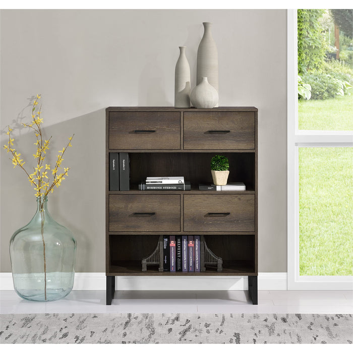 DOREL HOME Bookcase 9665096COMUK Medium Brown 785.00 (W) x 358.00 (D) x 1,026.00 (H) x 1026 - 1,026 (H) mm