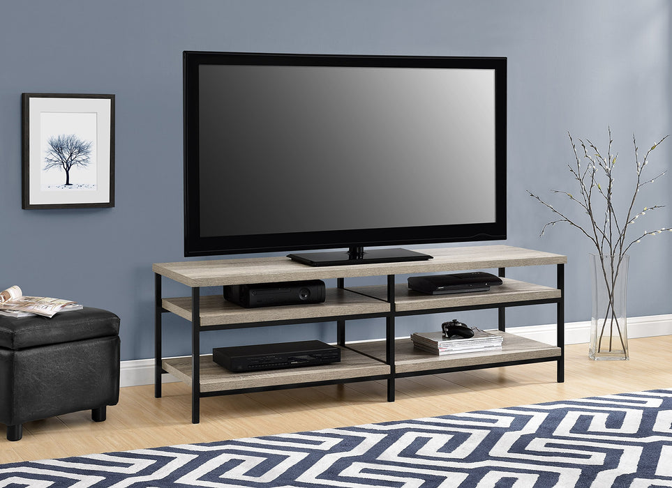 Alphason Rectangular TV Stand with Grey Oak Coloured MDF Top and Grey Oak Coloured Frame 1763096PCOM 1524 x 450 x 500mm