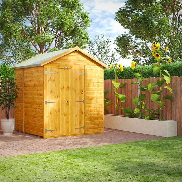 Power Garden Shed 66PAWDD Golden Brown 6x6