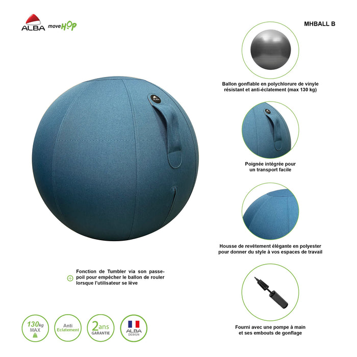 Alba Ergonomic Ball Mhball B Fabric Blue