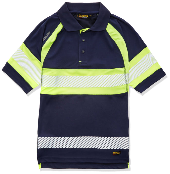 BLÅKLÄDER Polo Shirt 33381051 PL (Polyester) Navy Blue, Yellow Size XS