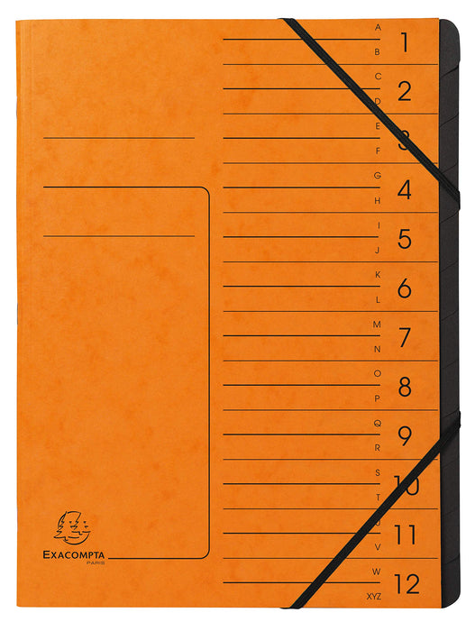 Exacompta Multipart File 541204E Mottled Pressboard Orange 24.5 (W) x 1 (D) x 32 (H) cm Pack of 10