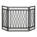 HOMCOM Fireplace Screen Metal Black