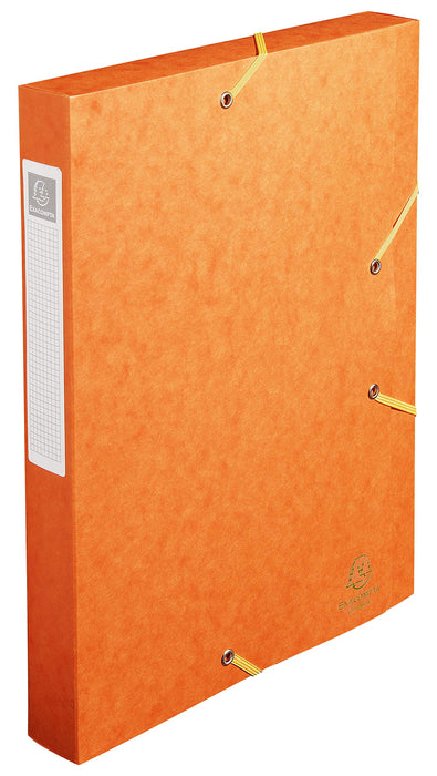 Exacompta Filing Box 14015H A4 40mm Spine Orange Mottled Pressboard 25x33cm Pack of 10