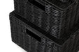 ARPAN Storage Basket Plastic Black 36 x 28 x 18.5 cm Set of 3