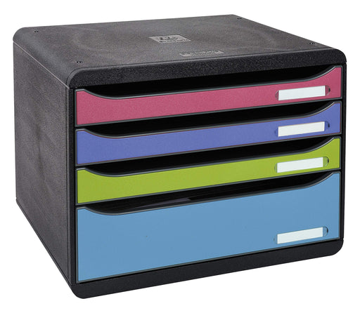 Exacompta Drawer Unit with 4 Drawers Big Box Plus Horizon Maxi 1928 Plastic Assorted 35.5 x 27 x 27.1 cm