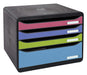 Exacompta Drawer Unit with 4 Drawers Big Box Plus Horizon Maxi 1928 Plastic Assorted 35.5 x 27 x 27.1 cm