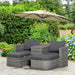 OutSunny Sofa 700 x 1,830 x 620 mm Aluminium, PE (Polyethylene) rattan, PL (Polyester) Grey