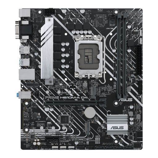 ASUS PRIME H610M-A D4-CSM - Motherboard - micro ATX - LGA1700 Socket - H610 Chipset - USB 3.2 Gen 1, USB 3.2 Gen 2 - Gigabit LAN - onboard graphics (CPU required) - HD Audio (8-channel)