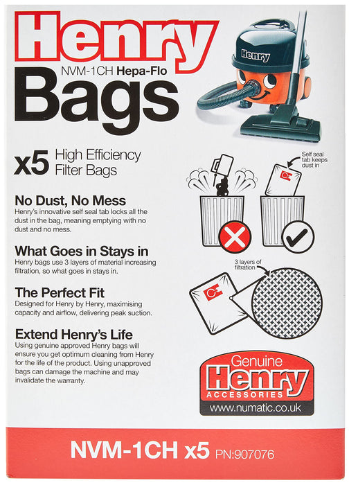 Numatic Dust Bags NVM-1CH Pack of 5