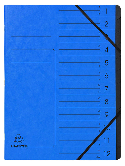 Exacompta Multipart File 541201E A4 Mottled Pressboard Blue 24.5 (W) x 1 (D) x 32 (H) cm Pack of 10