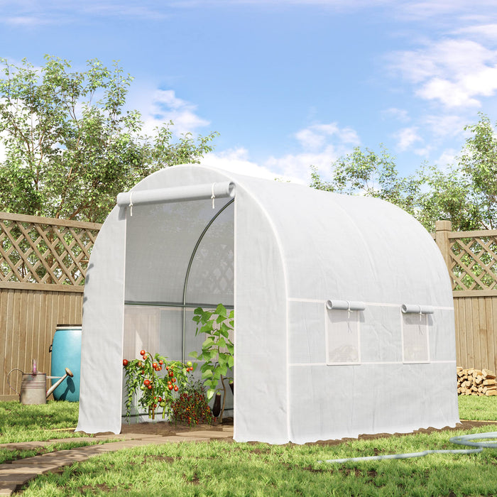 OutSunny Greenhouse Outdoors Waterproof White 2000 mm x 2500 mm x 2000 mm