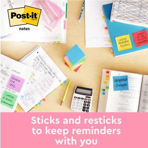 Post-it Sticky Notes Square 76 x 76 mm Assorted 654-TFEN 6 Pads of 100 Sheets