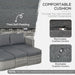 OutSunny Sofa 700 x 1,830 x 620 mm Aluminium, PE (Polyethylene) rattan, PL (Polyester) Grey