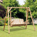 OutSunny 2 Seater Swing Outdoor Bench Natural Wood