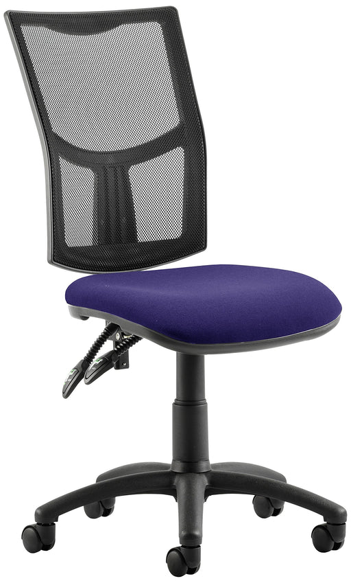 Dynamic Permanent Contact Backrest Task Operator Chair Without Arms Eclipse II Black Back, Tansy purple Seat Without Headrest