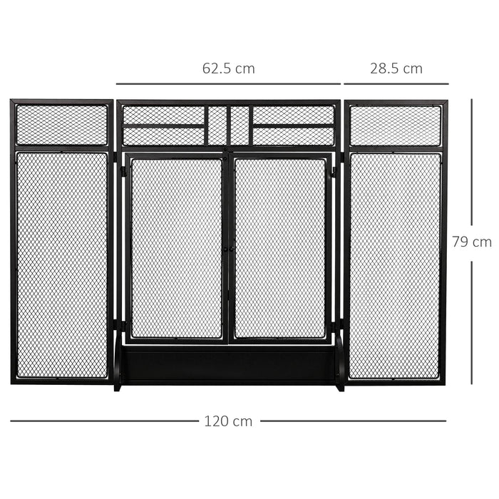 HOMCOM Fireplace Screen Metal UK