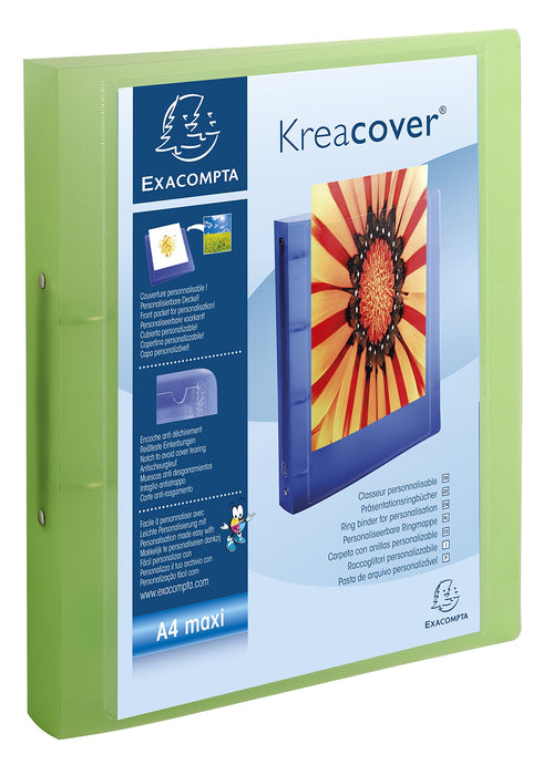 Exacompta Presentation Ring Binder Kreacover Chroma 54769E Polypropylene A4 2 ring 30 mm Assorted Pack of 15