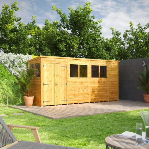 Power Garden Shed 144PPDD Golden Brown 14x4