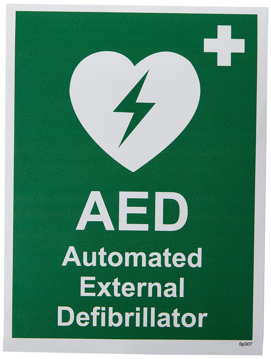 First Aid Sign AED External Vinyl 20 x 15 cm