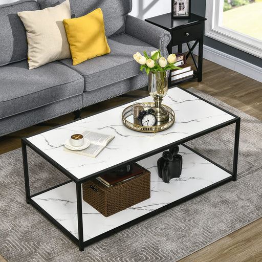 HOMCOM Coffee Table 839-236WT 600 (W) x 1,200 (D) x 460 (H) mm