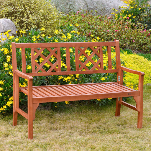 OutSunny Bench 555 x 1,205 x 902 mm Poplar Wood Brown