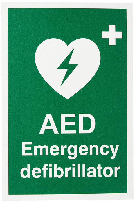 First Aid Sign AED Emergency Defibrillator Plastic 30 x 20 cm