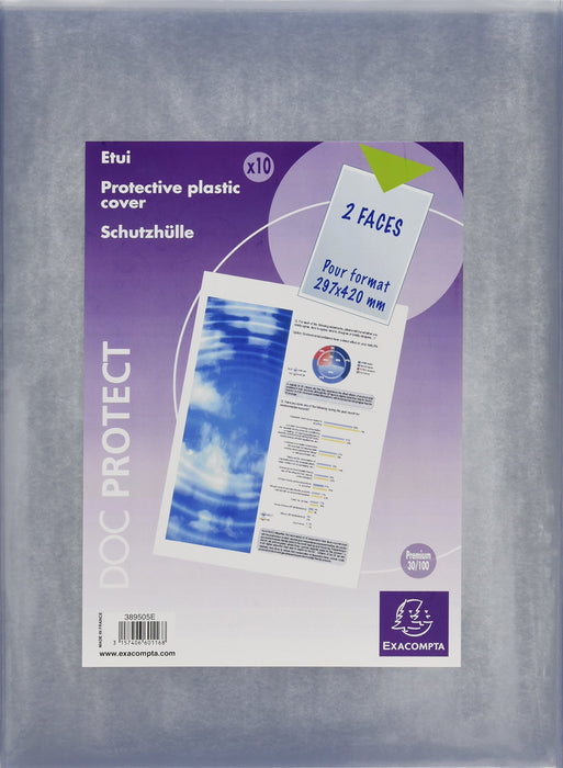 Exacompta Cut Flush Folder A3 Transparent Polyvinyl Chloride 300 Microns Pack of 20