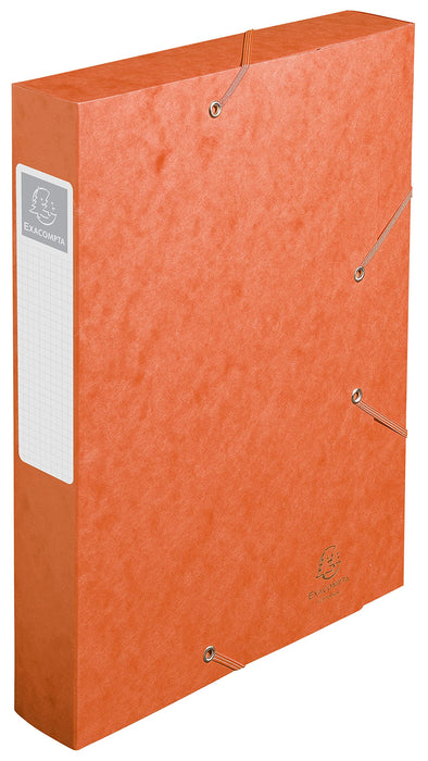 Exacompta Filing Box 16015H A4 Orange 600gsm Pressboard 25 x 33 cm Pack of 10