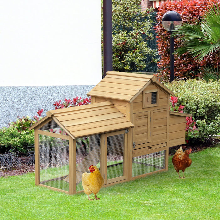 PawHut Chicken Coop Natural 540 mm x 1505 mm x 870 mm