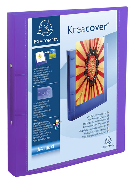 Exacompta Presentation Ring Binder Kreacover Chroma 54769E Polypropylene A4 2 ring 30 mm Assorted Pack of 15