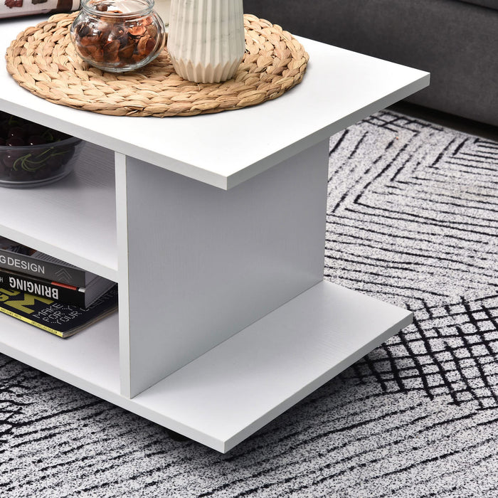 HOMCOM Mobile TV Stand 02-0609 White 400 x 800 x 400 mm