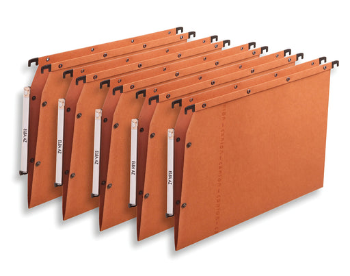 Elba Loblique Lateral Suspension Files V Base 240 gsm Orange Pack of 25