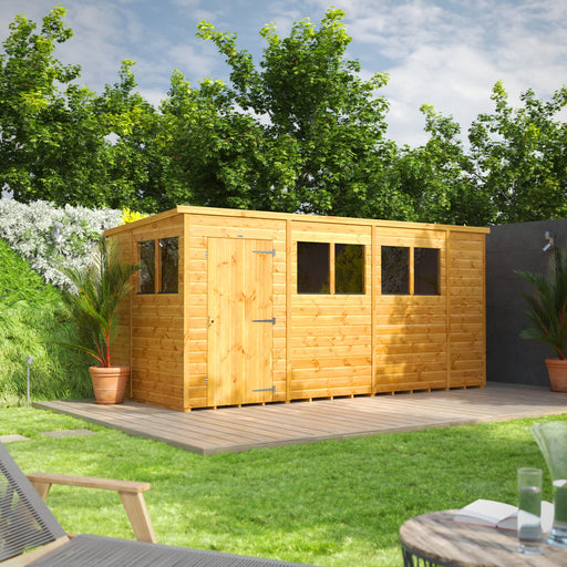 Power Garden Shed 146PP Golden Brown 14x6