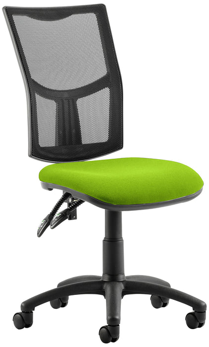 Dynamic Permanent Contact Backrest Task Operator Chair Without Arms Eclipse II Black Back, Myrrh Green Seat Medium Back