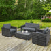 OutSunny Set Garden Rattan Sofa Steel Grey