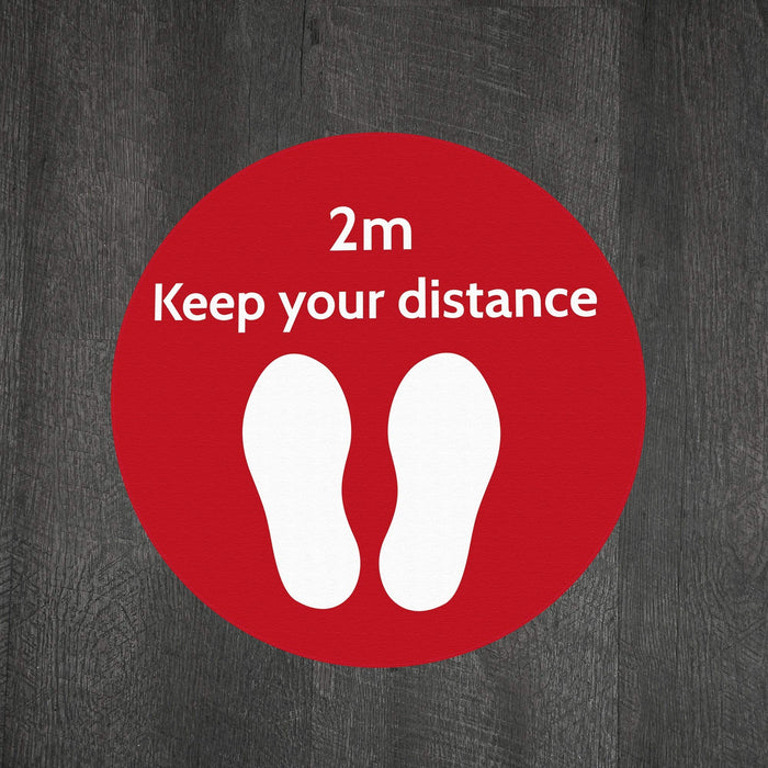 Trodat Floor Sticker Keep your distance Red, White Vinyl 40 x 40 cm