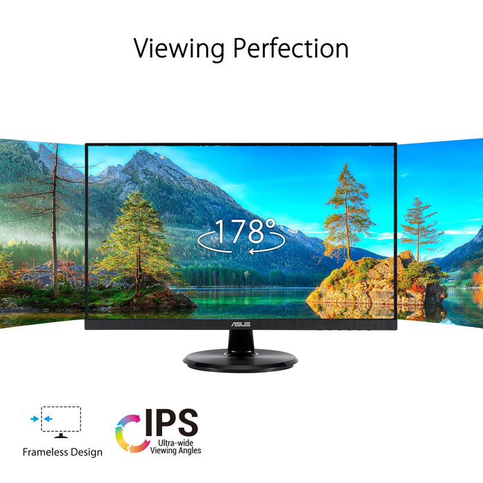 ASUS VA24DQF - LED monitor - 24" (23.8" viewable) - 1920 x 1080 Full HD (1080p) @ 100 Hz - IPS - 250 cd/m² - 1300:1 - 1 ms - HDMI, DisplayPort - speakers - black