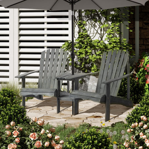 OutSunny Adirondack Chair Fir Wood Grey 870 x 920 mm