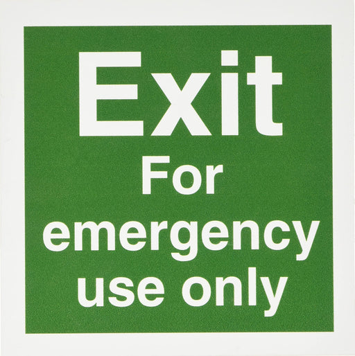 Fire Exit Sign Exit For Emergency Use Only Plastic 15 x 15 cm