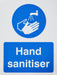 Stewart Superior Health and Safety Sign Hand Sanitiser Vinyl Blue, White 20 x 15 cm