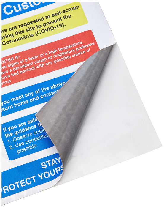 Seco Health & Safety Poster Attention customers Self-Adhesive Vinyl 15 x 20 cm