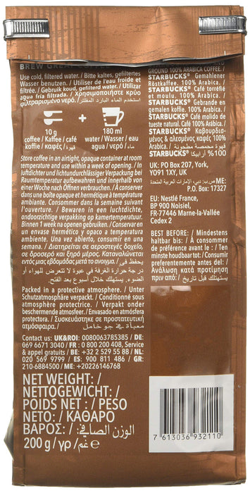 Starbucks House Blend Caffeinated Ground Coffee Pouch 200 g