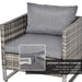 OutSunny Set Rattan Outdoor Furniture Deep Grey